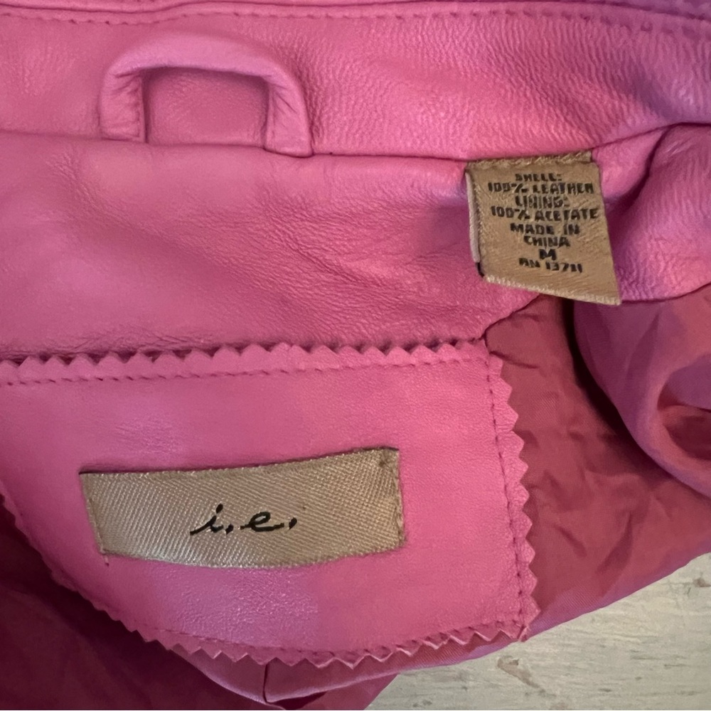 I.e.‎ Pink Blazer Style Soft Leather Jacket Medium Good Condition - Picture 2 of 10